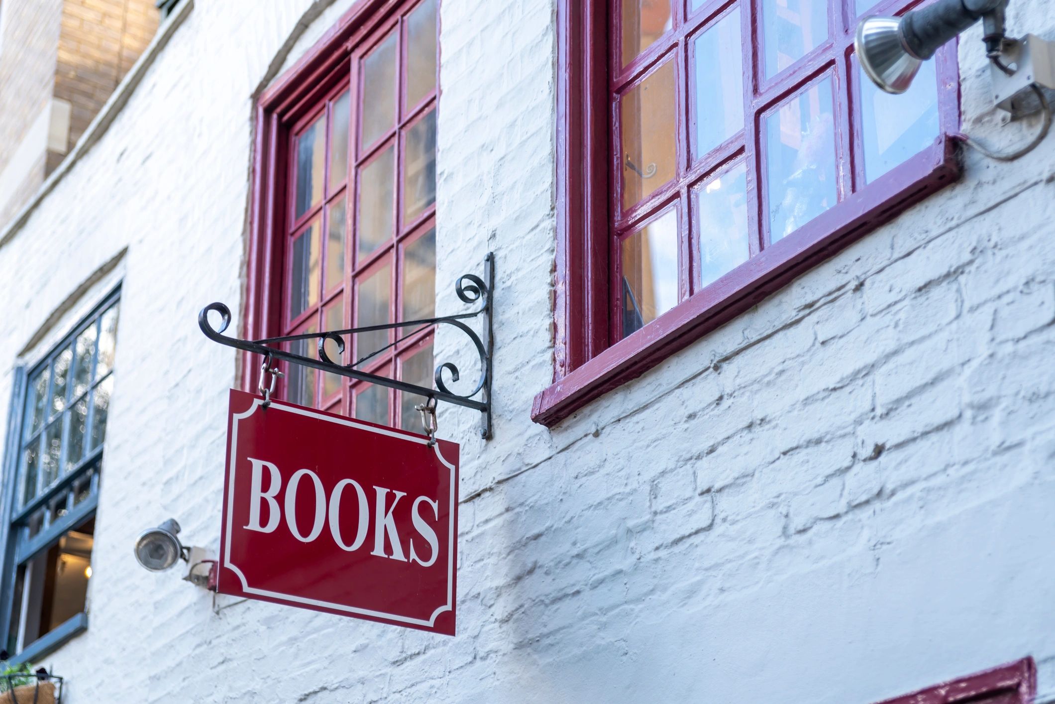 Storefront with a cabinet sign