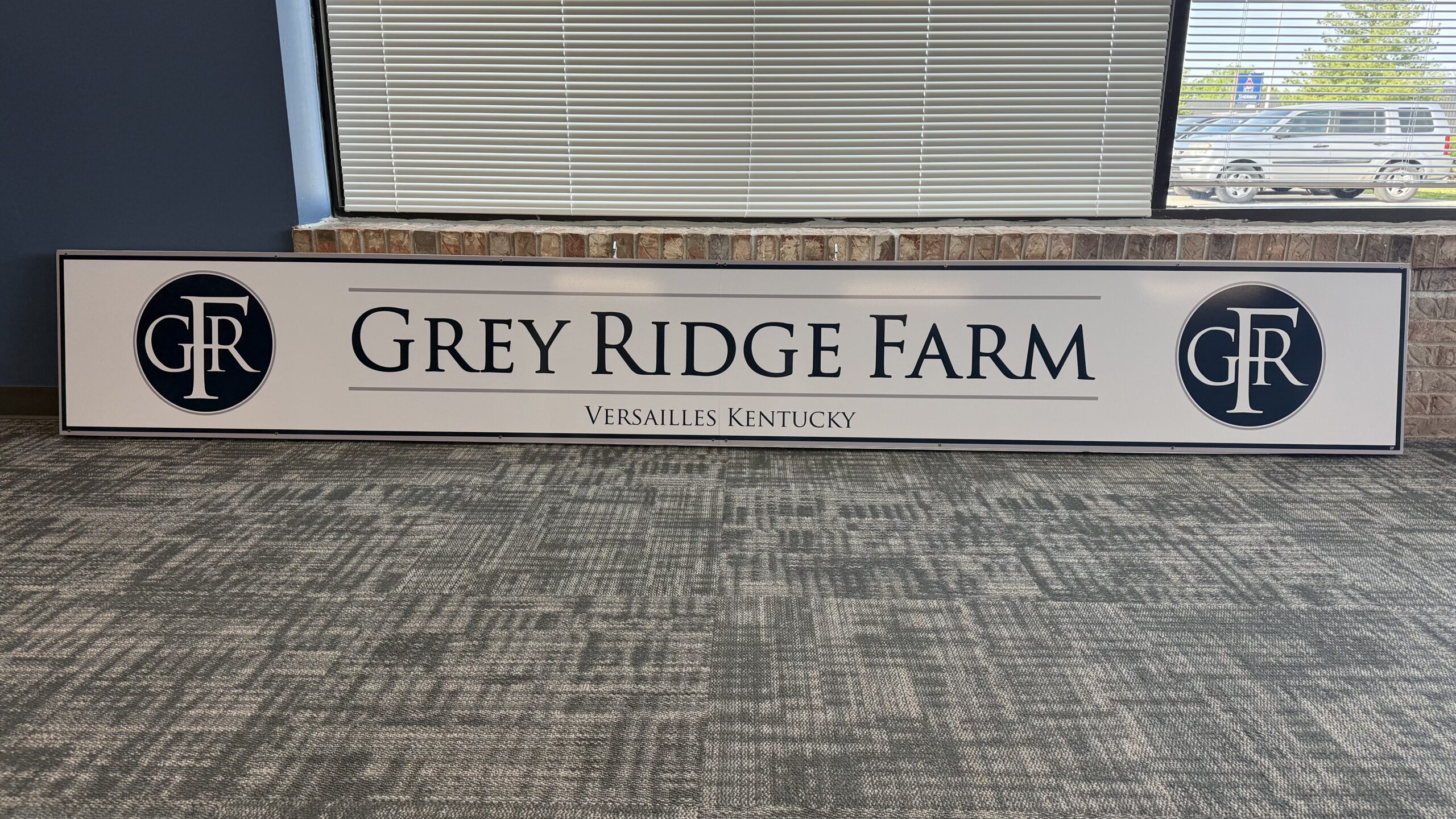 Polymetal sign for a horse farm in Lexington KY