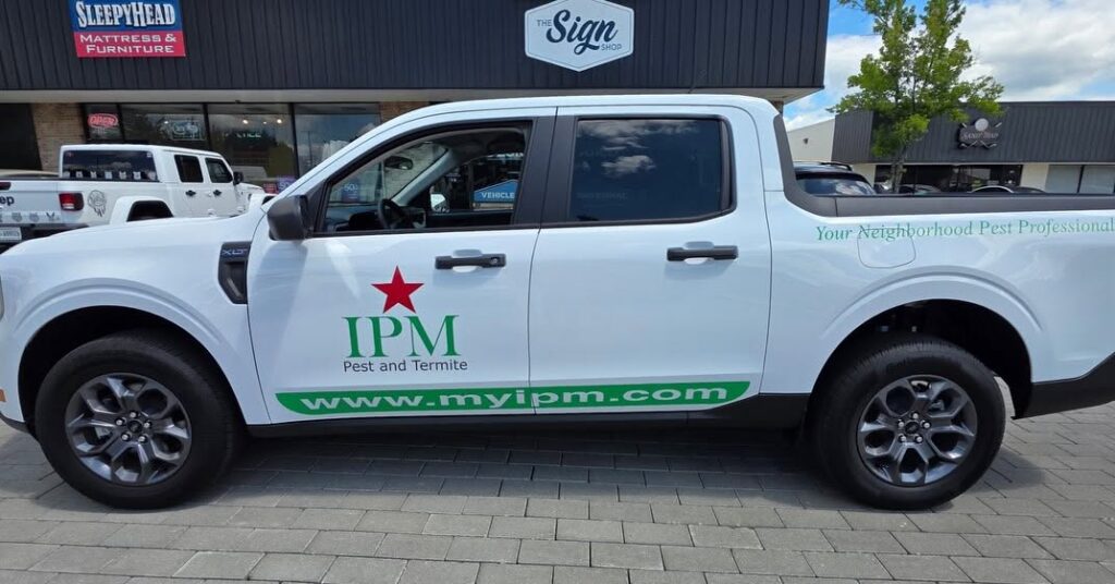 Custom IPM Pest and Termite truck graphics installed in Lexington, Kentucky